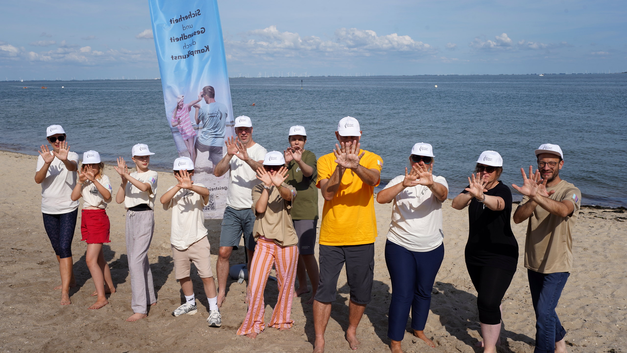 Gemeinsames Training am Strand auf Föhr